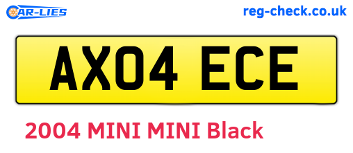 AX04ECE are the vehicle registration plates.
