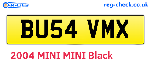 BU54VMX are the vehicle registration plates.