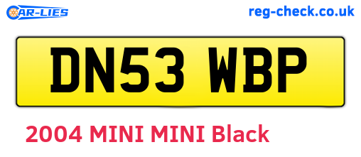 DN53WBP are the vehicle registration plates.