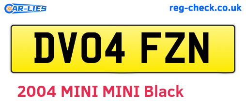 DV04FZN are the vehicle registration plates.