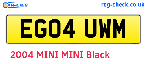 EG04UWM are the vehicle registration plates.