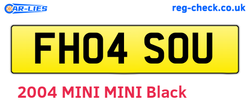 FH04SOU are the vehicle registration plates.