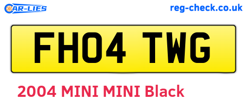 FH04TWG are the vehicle registration plates.