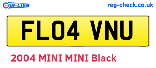 FL04VNU are the vehicle registration plates.