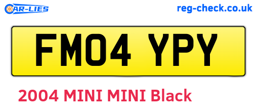 FM04YPY are the vehicle registration plates.