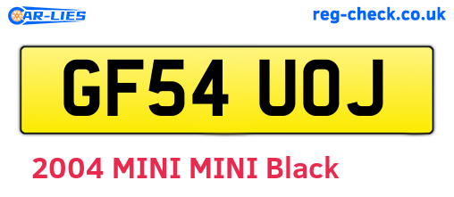 GF54UOJ are the vehicle registration plates.