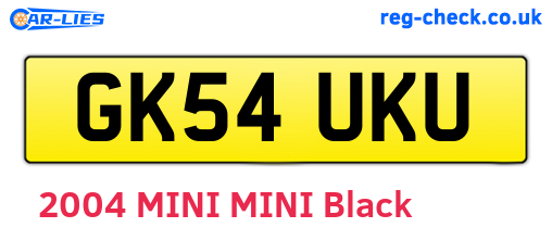 GK54UKU are the vehicle registration plates.