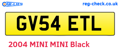 GV54ETL are the vehicle registration plates.