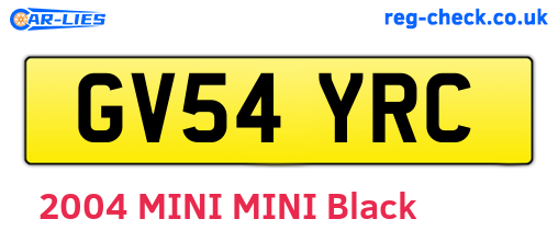 GV54YRC are the vehicle registration plates.