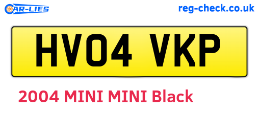 HV04VKP are the vehicle registration plates.