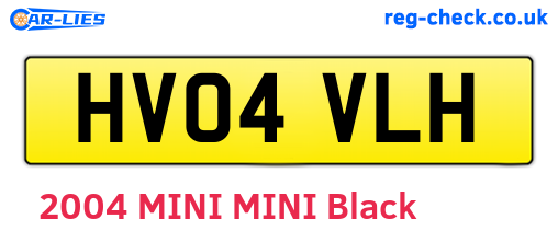 HV04VLH are the vehicle registration plates.