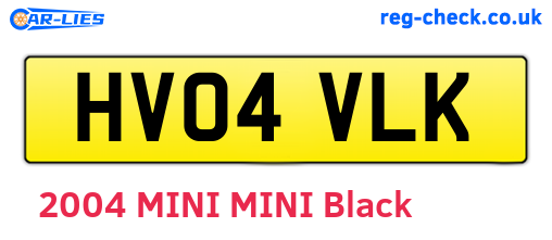 HV04VLK are the vehicle registration plates.