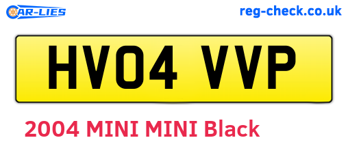 HV04VVP are the vehicle registration plates.