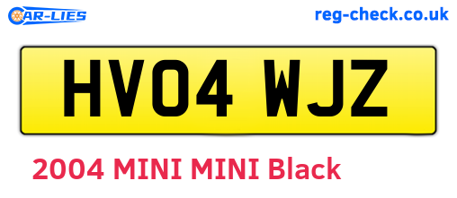 HV04WJZ are the vehicle registration plates.