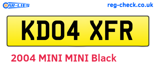 KD04XFR are the vehicle registration plates.