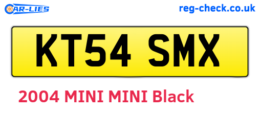 KT54SMX are the vehicle registration plates.
