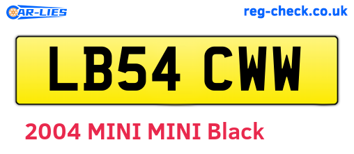 LB54CWW are the vehicle registration plates.