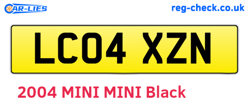 LC04XZN are the vehicle registration plates.