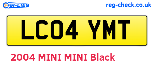 LC04YMT are the vehicle registration plates.
