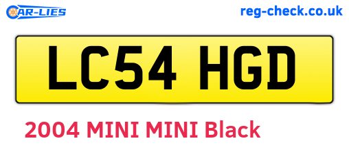 LC54HGD are the vehicle registration plates.