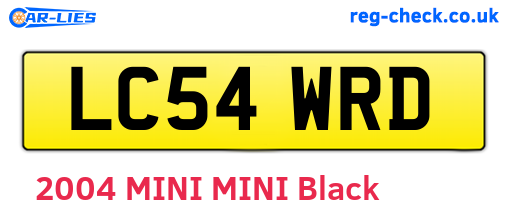 LC54WRD are the vehicle registration plates.