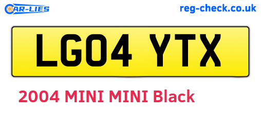 LG04YTX are the vehicle registration plates.