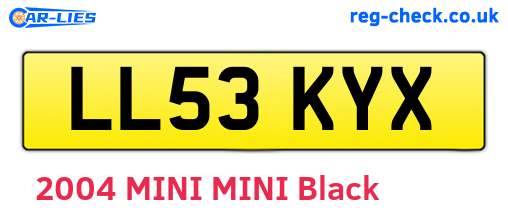 LL53KYX are the vehicle registration plates.