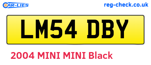 LM54DBY are the vehicle registration plates.