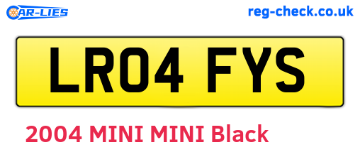 LR04FYS are the vehicle registration plates.