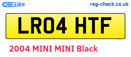 LR04HTF are the vehicle registration plates.