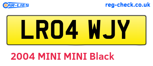 LR04WJY are the vehicle registration plates.