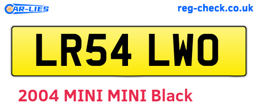 LR54LWO are the vehicle registration plates.