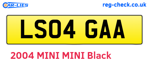 LS04GAA are the vehicle registration plates.