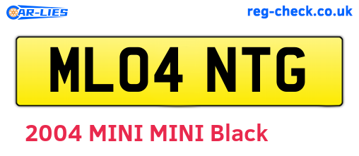 ML04NTG are the vehicle registration plates.