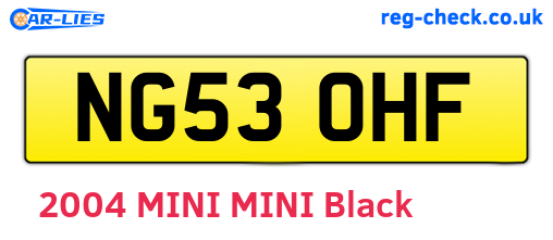 NG53OHF are the vehicle registration plates.