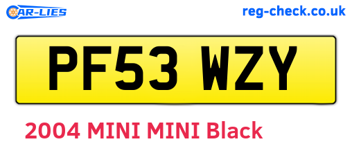 PF53WZY are the vehicle registration plates.