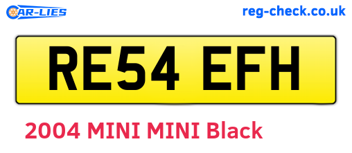 RE54EFH are the vehicle registration plates.