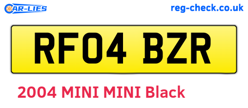 RF04BZR are the vehicle registration plates.
