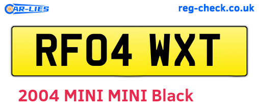 RF04WXT are the vehicle registration plates.