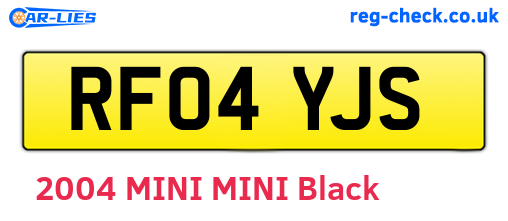 RF04YJS are the vehicle registration plates.