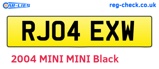 RJ04EXW are the vehicle registration plates.