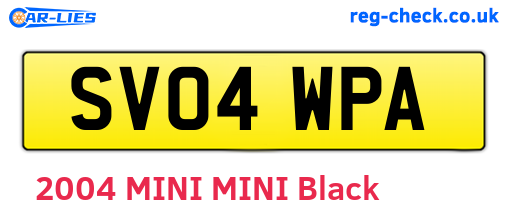 SV04WPA are the vehicle registration plates.
