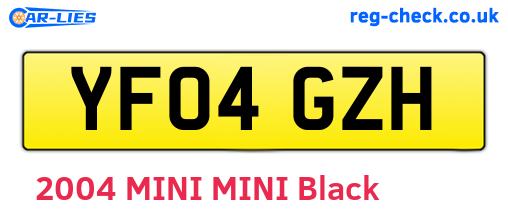YF04GZH are the vehicle registration plates.