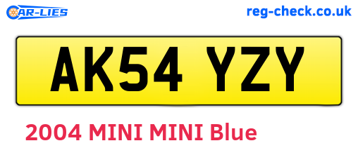 AK54YZY are the vehicle registration plates.