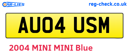 AU04USM are the vehicle registration plates.