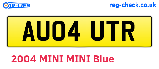 AU04UTR are the vehicle registration plates.