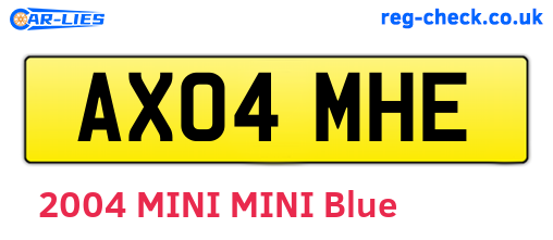 AX04MHE are the vehicle registration plates.