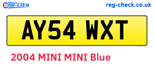 AY54WXT are the vehicle registration plates.