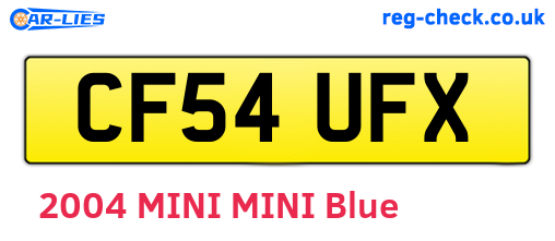 CF54UFX are the vehicle registration plates.