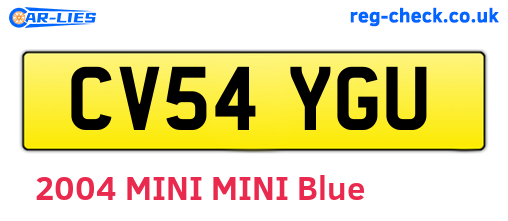 CV54YGU are the vehicle registration plates.